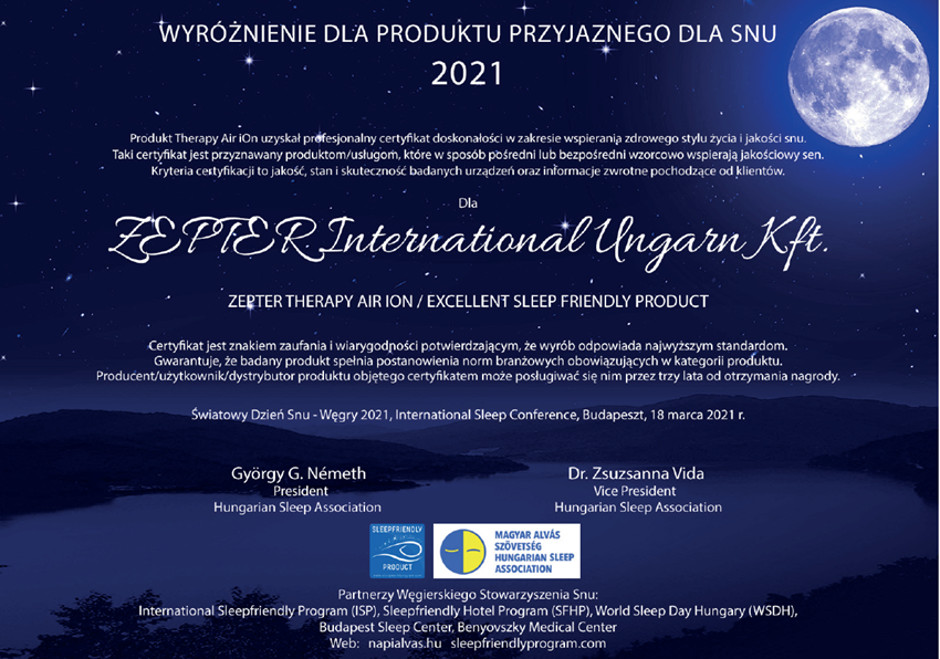 Wyróżnienie dla produktu przyjaznego dla snu, 2021 Węgry